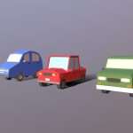 Low Poly Cartoon City Cars Collection