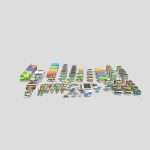 low poly cartoon city 3d model