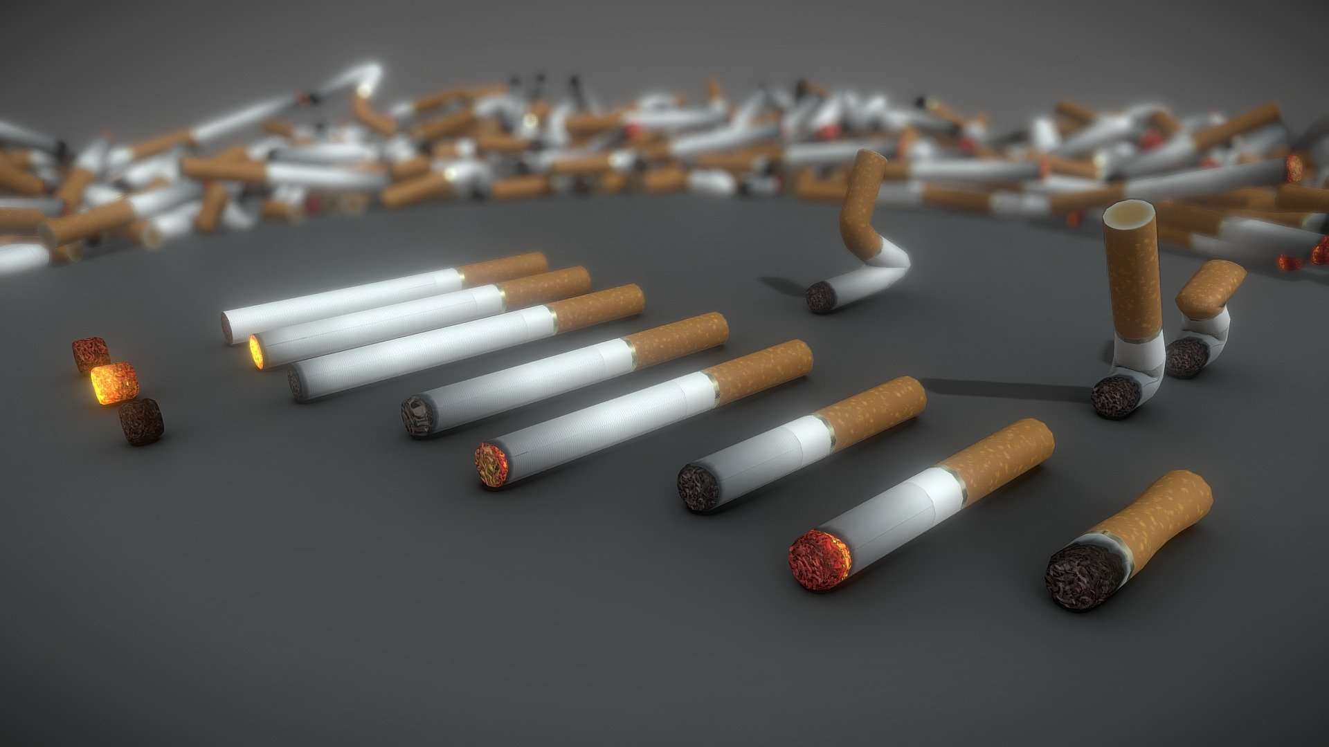 Low-Poly Cigarette Package