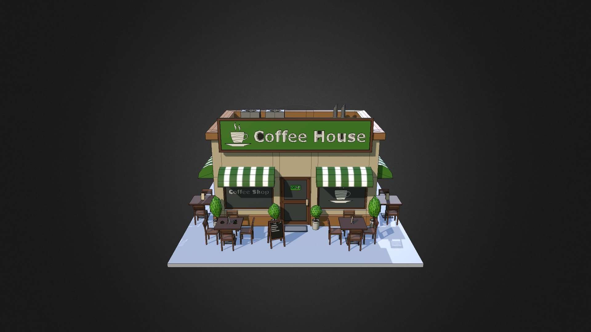 Low Poly Coffee Shop