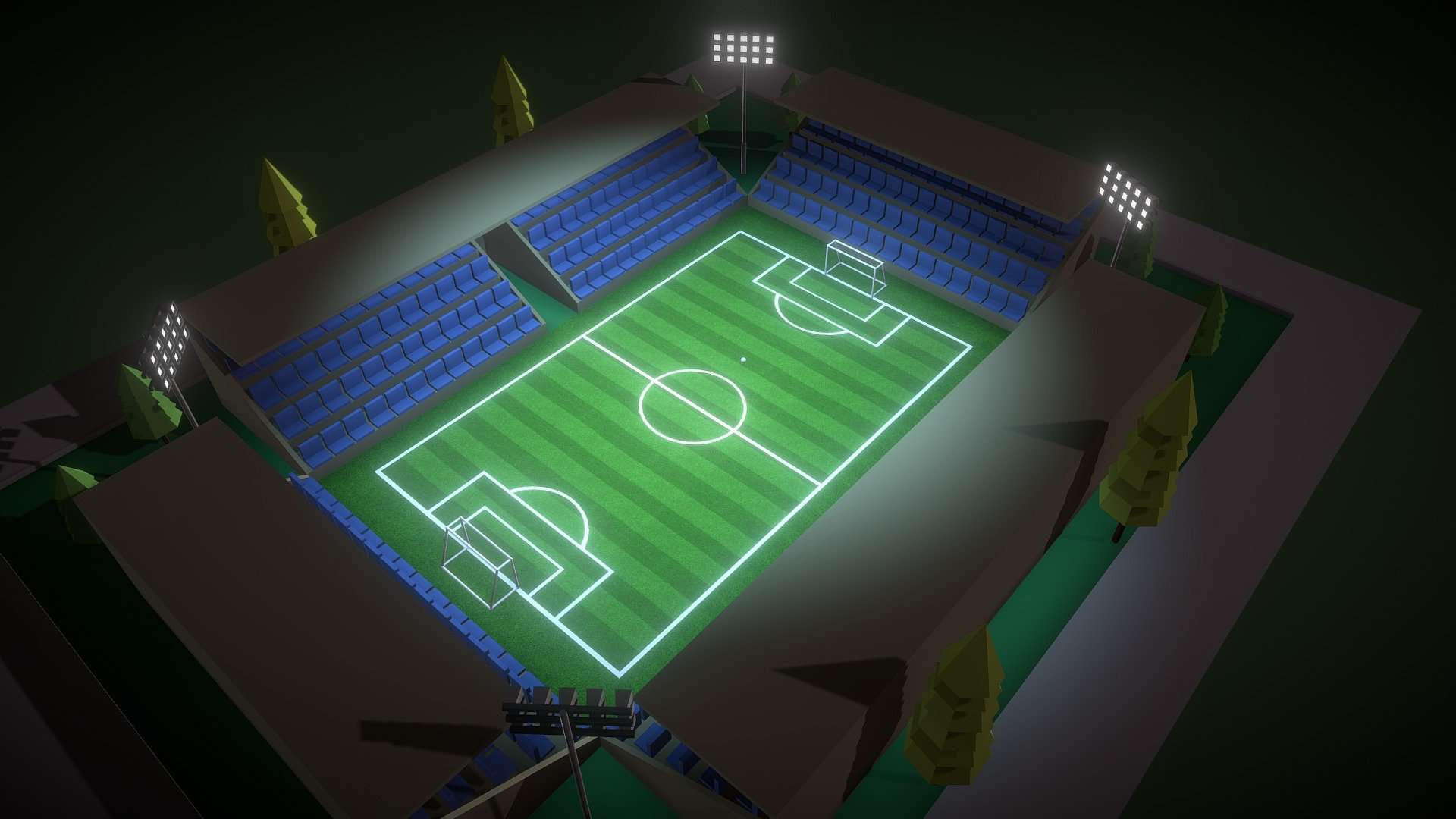 Low Poly Football Stadium