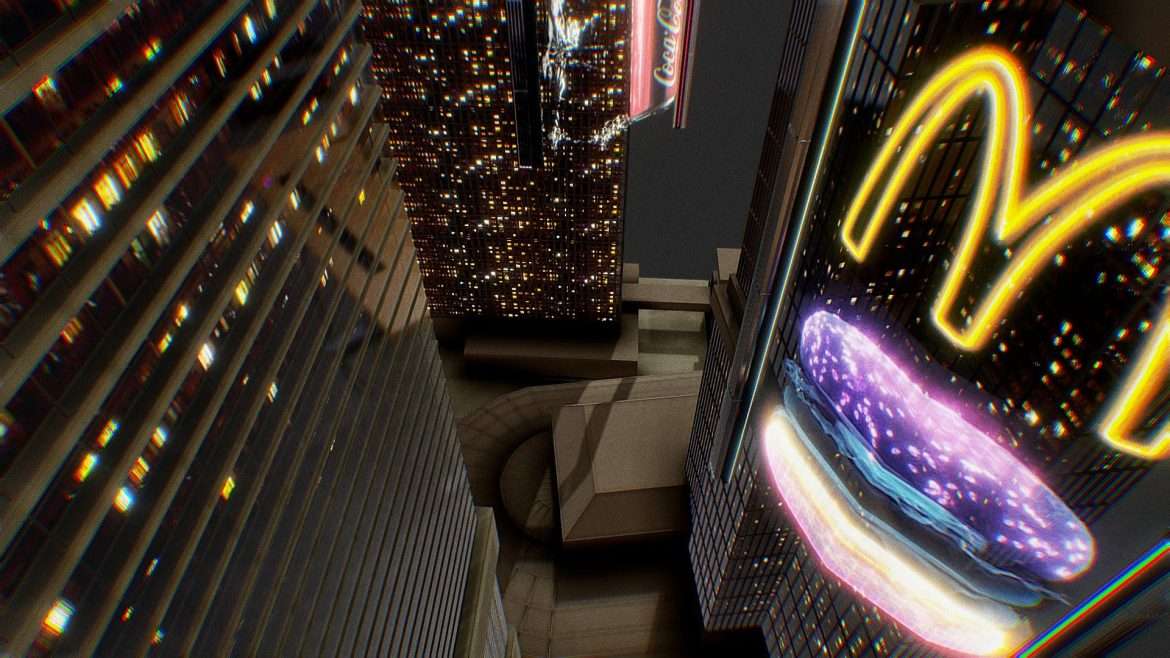 low poly futuristic sci fi skyscraper city block 3d model