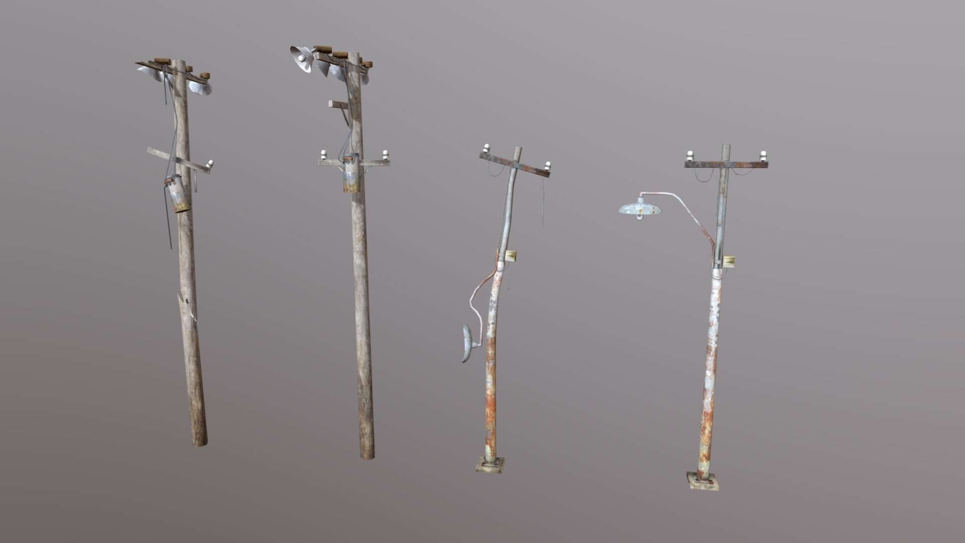 Low Poly Light Poles 02