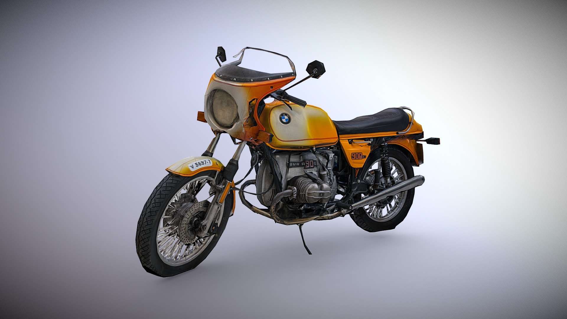 Low poly motorcycle scan
