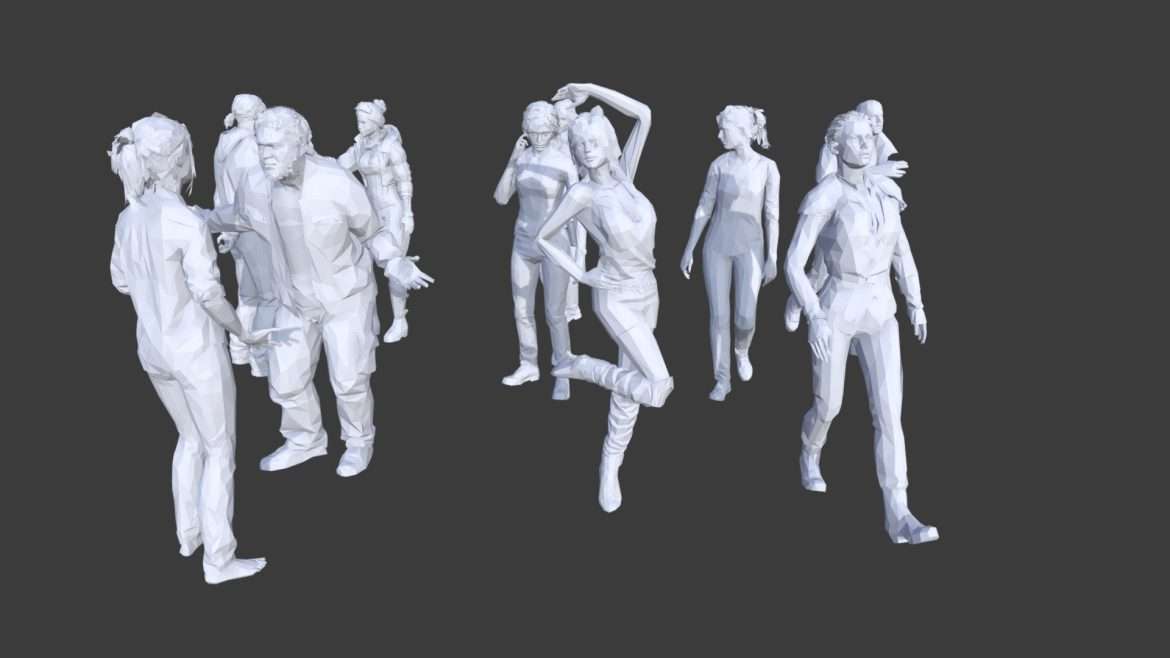 low poly people collection 5 3d model