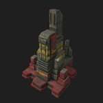 Low poly sci fi building