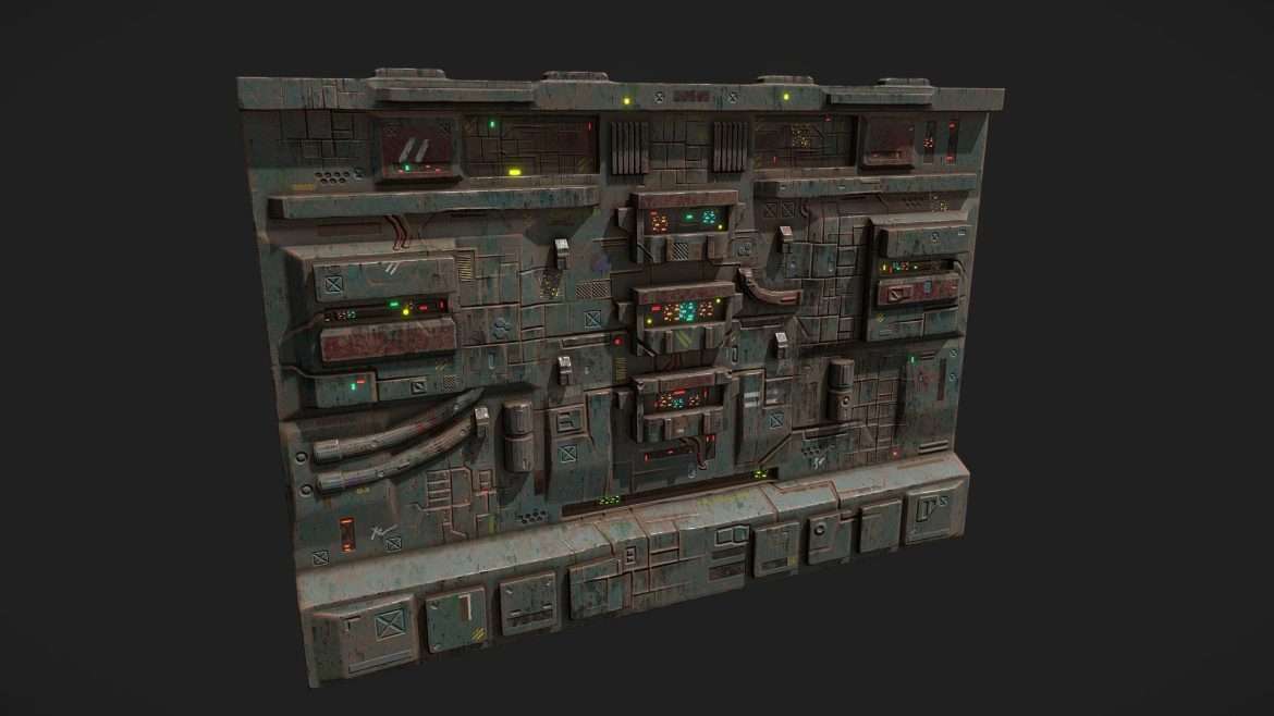 low poly sci fi facade environment asset 1 3d model