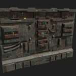 Low poly sci fi facade environment asset 1