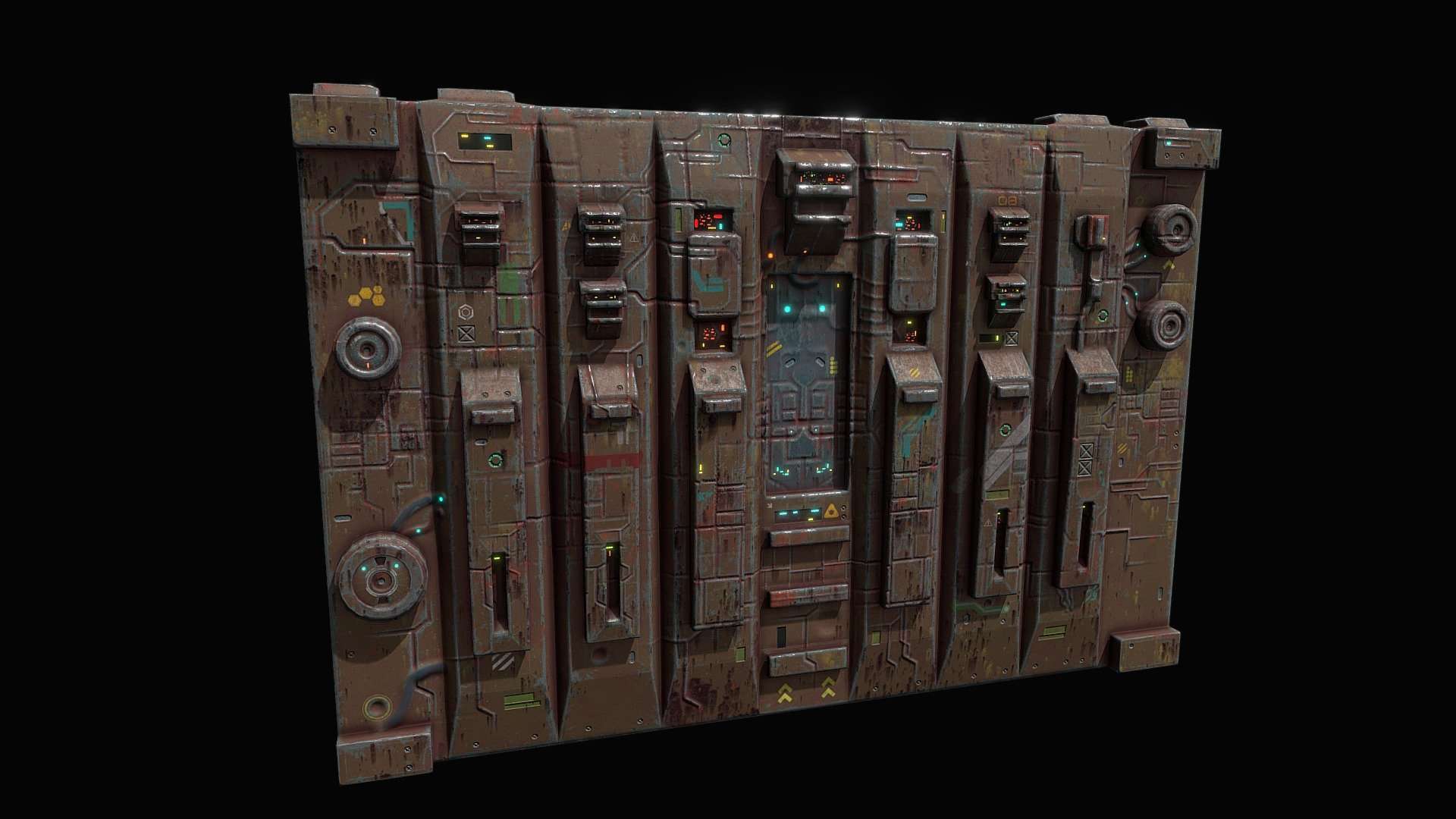 Low poly sci fi facade environment asset 2