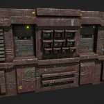 Low poly sci fi facade environment asset