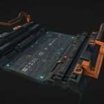 Low poly sci fi road patch environment asset