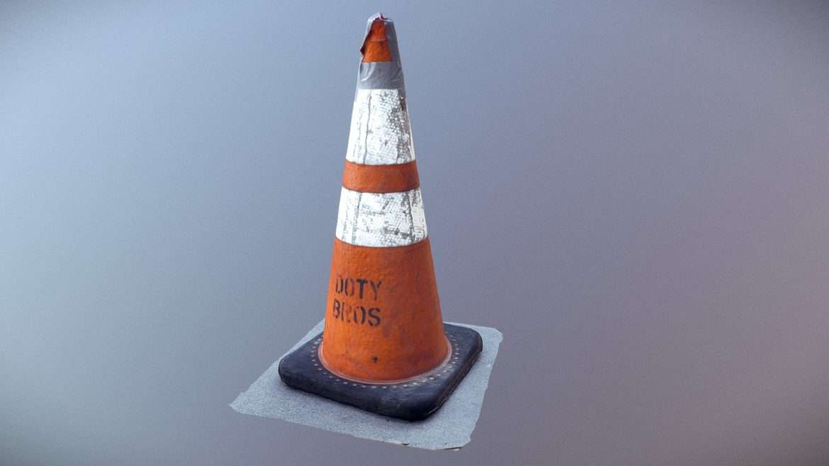 low poly traffic cone 3 3d model