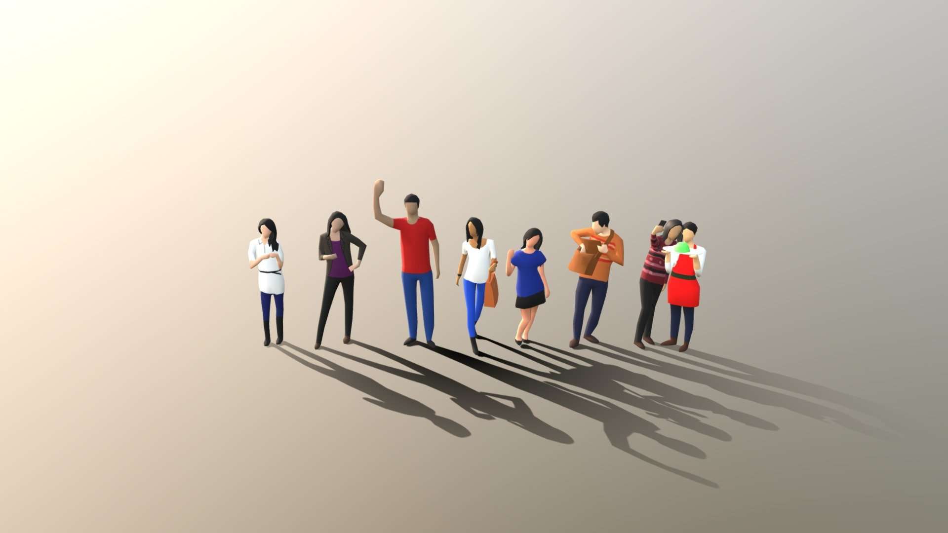 Low Poly Urban People Pack