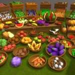 Lowpoly Fruits And Vegetables Props