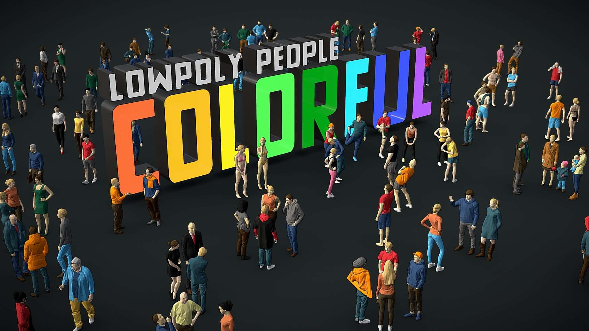 Lowpoly People Colorful