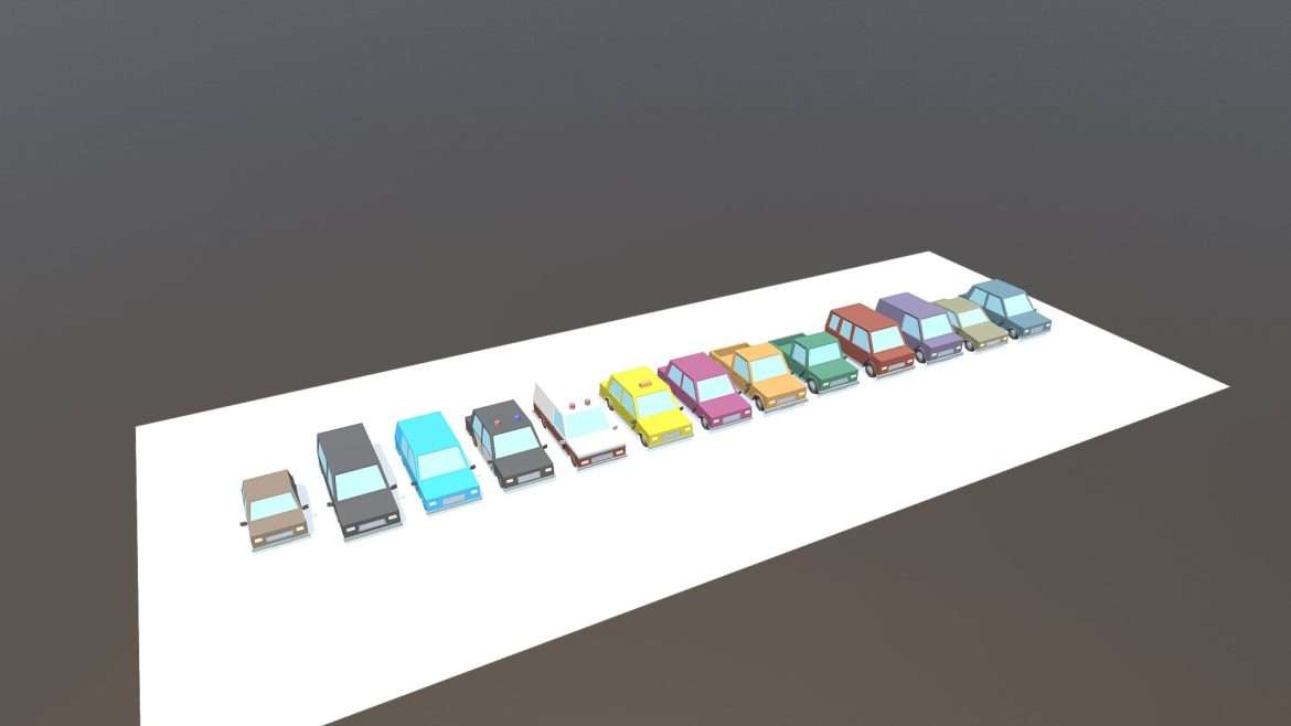 lowpoly vehicles pack 3d model