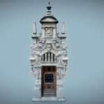 luxury door entrance wood 3d model