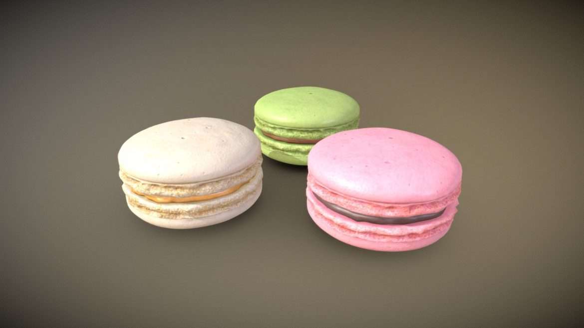 macarons low poly 3d model