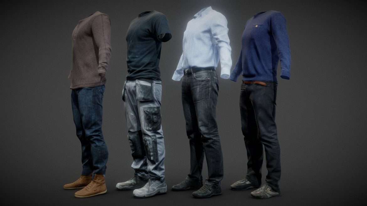male clothing collection v2 3d model