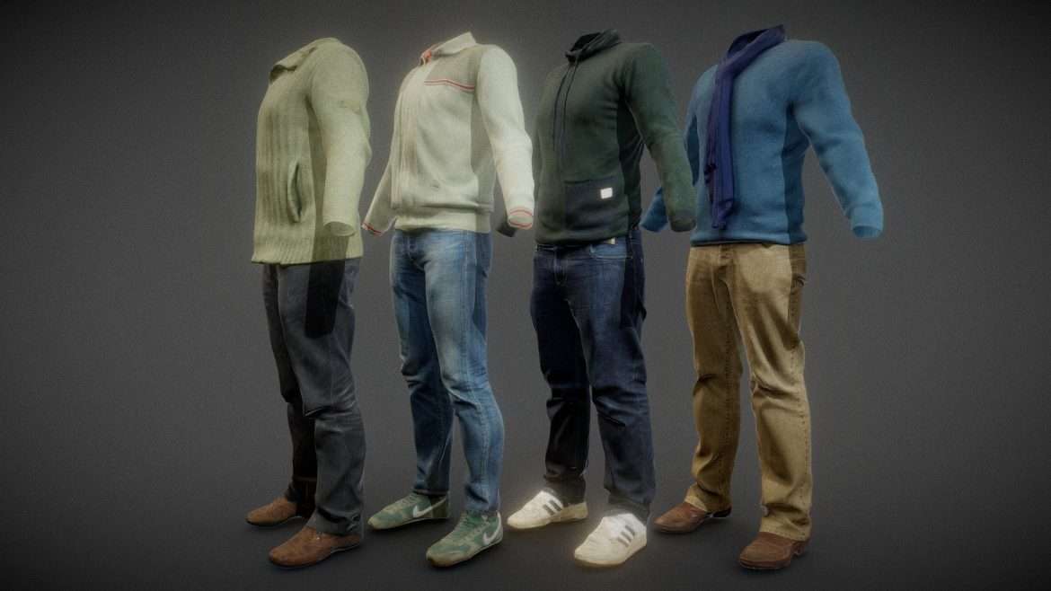 male clothing collection v3 3d model
