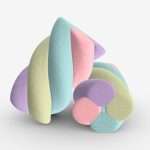Marshmallows candy cylindrical twisted