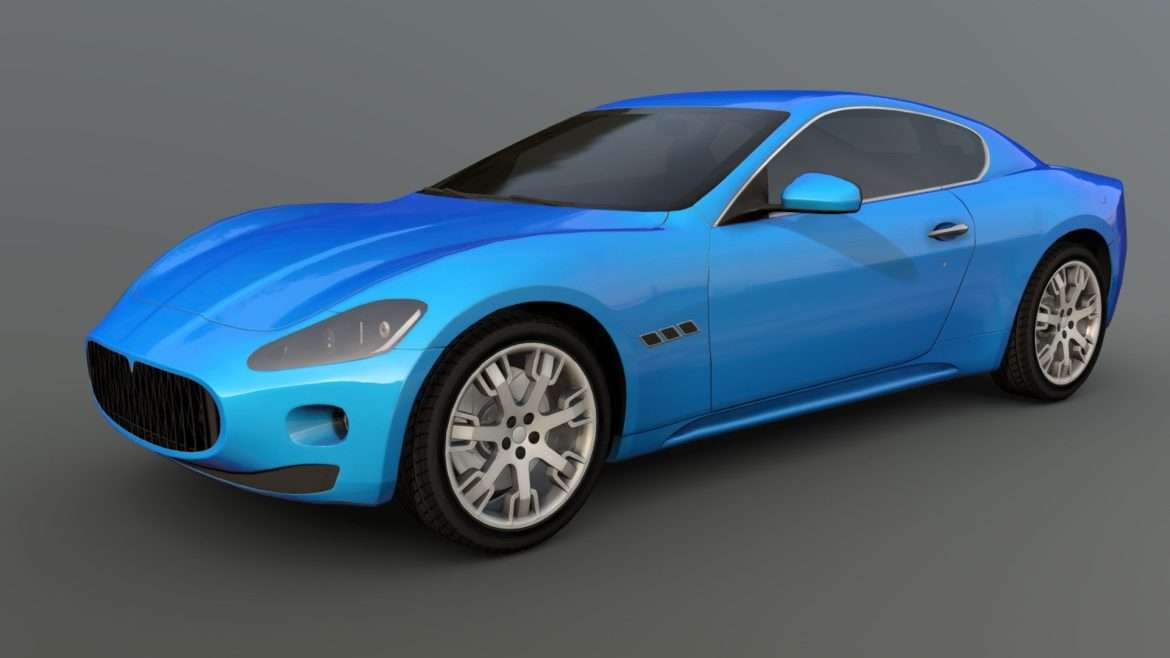 maserati gran turismo low poly 3d model