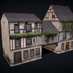 Medieval City House Low Poly