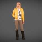 Model in Yellow Jacket and Boots