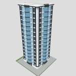 Modern skyscraper black and white in Minecraft.