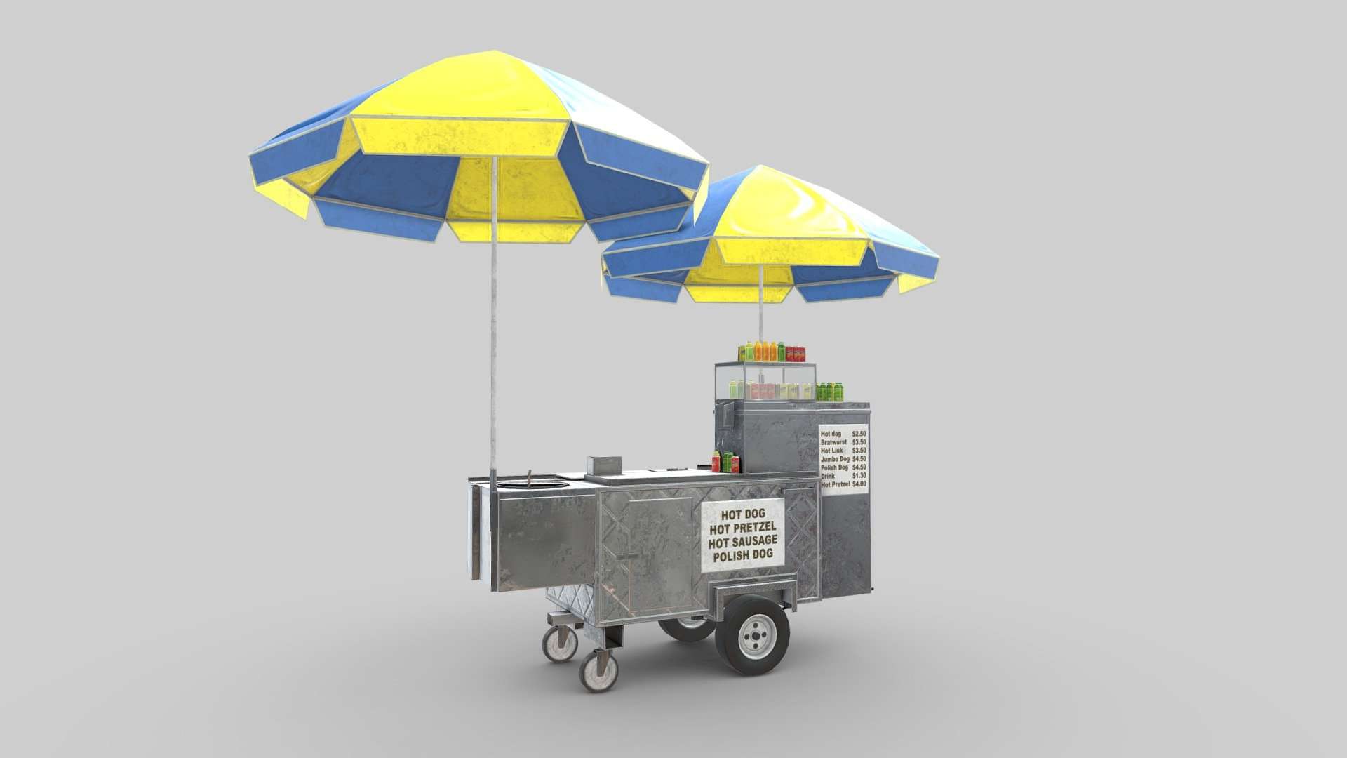 New York Hot-Dog Cart | Low-poly PBR 3D Model