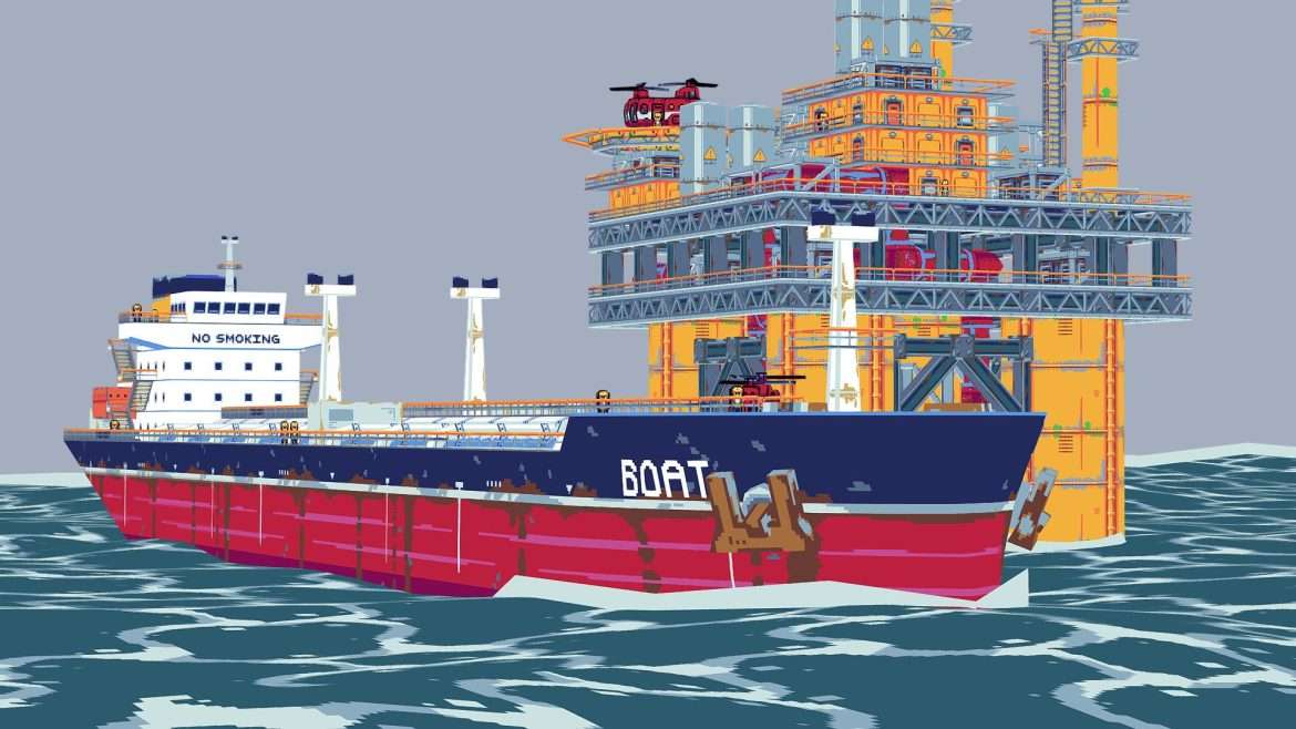 oil drilling operation 3d model