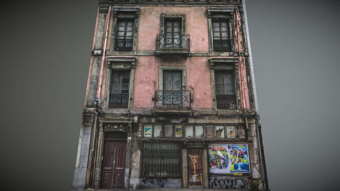 old ice cream shop facade photogrammetry scan 3d model
