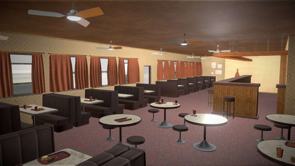 old school cafe 3d model