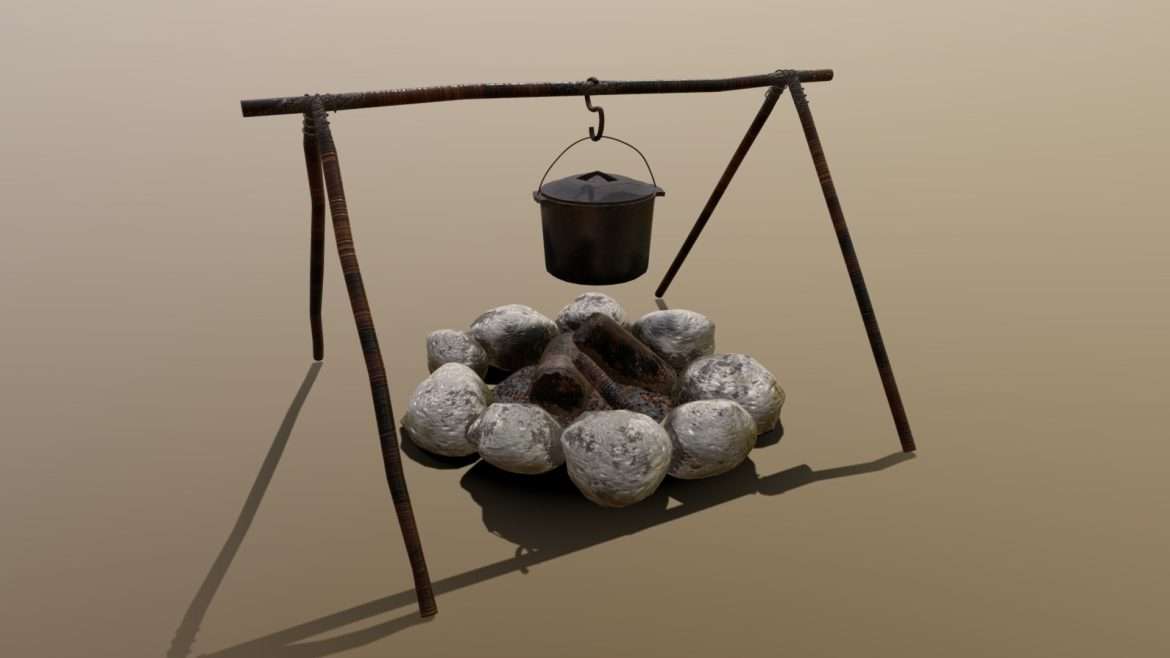 western campfire cooking 3d model