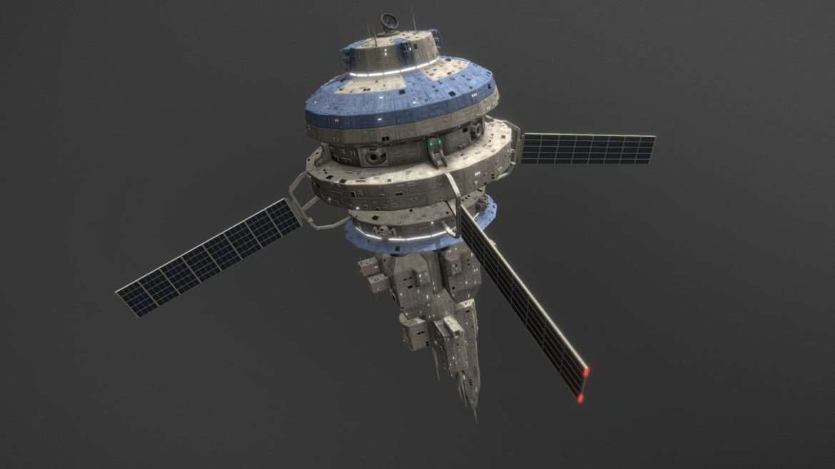 olgana station base low poly space station 3d model