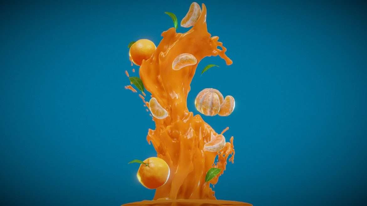 orange juice v2 3d model