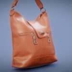 orange leather handbag 3d model