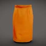 Orange Pencil Skirt
