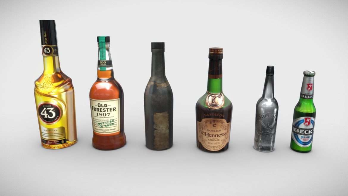 pack bottles 2 3d model