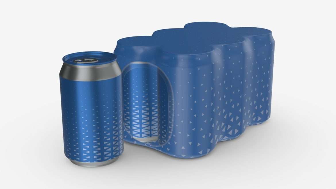 packaging for 330 ml six beer soda cans 3d model
