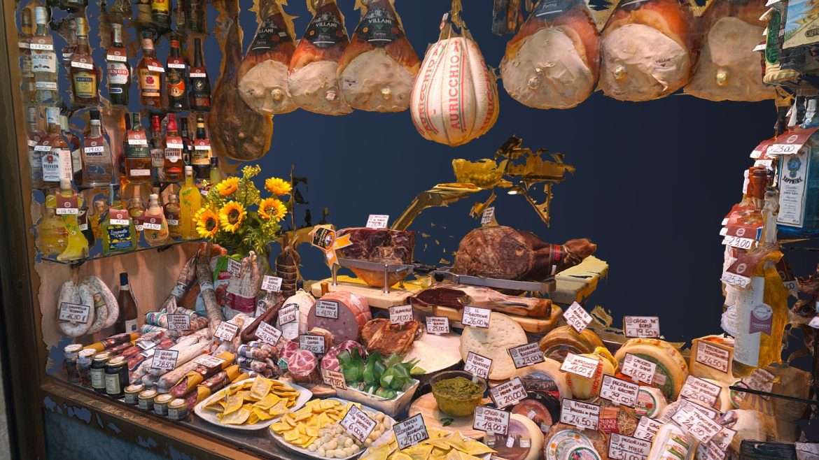 parma ham in the window 3d model