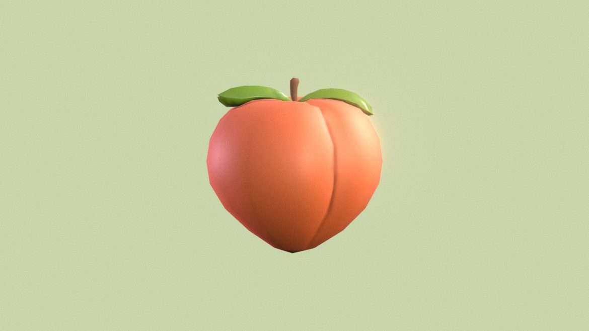 peach emoji low poly 3d model