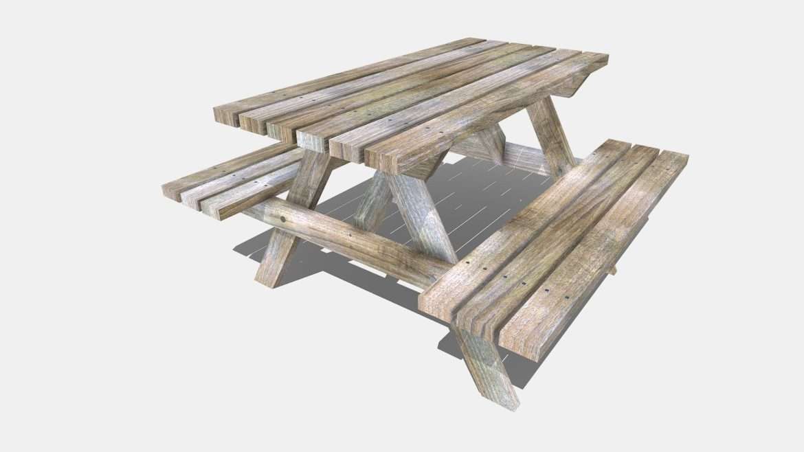 picnic bench 3d model