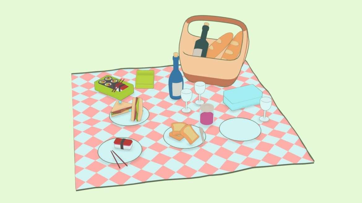 picnic set 3d model