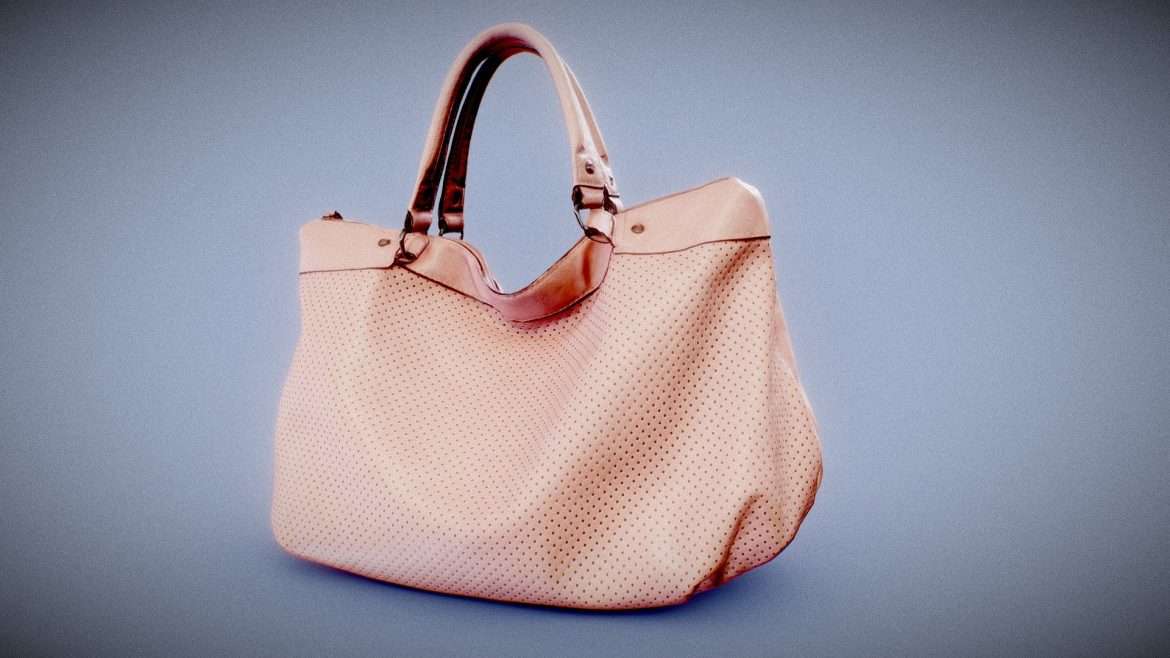 pink leather handbag 3d model