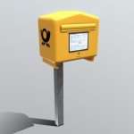 public mailbox 1 low poly version 3d model