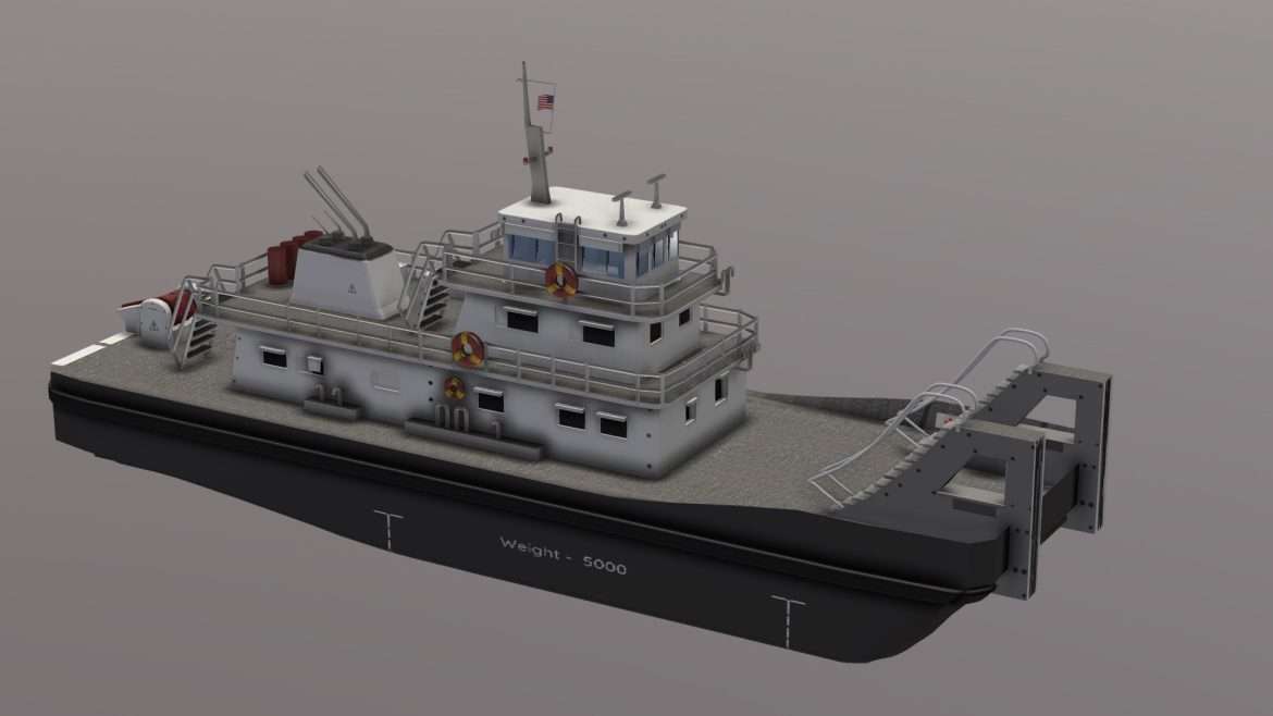 push boat ferry 3d model
