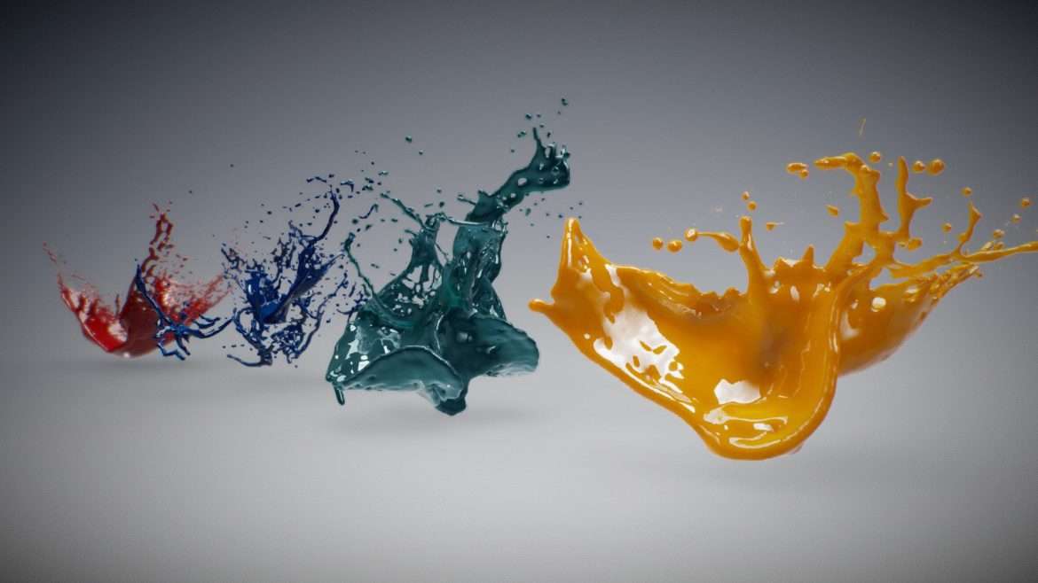 random fluid splash set 1 3d model