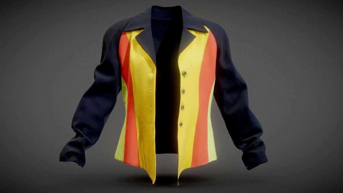 red yellow green rasta stylish jacket 3d model