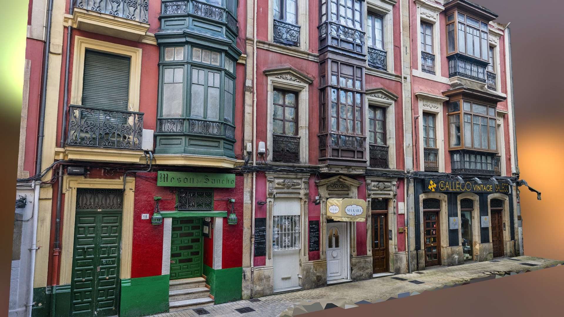 Restaurants street buildings scan